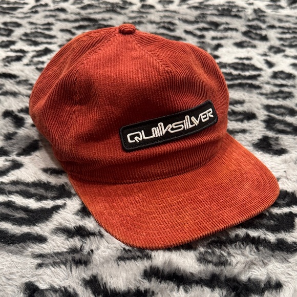 Quiksilver Other - Quiksilver Burnt Orange Corduroy Cap with Logo Patch